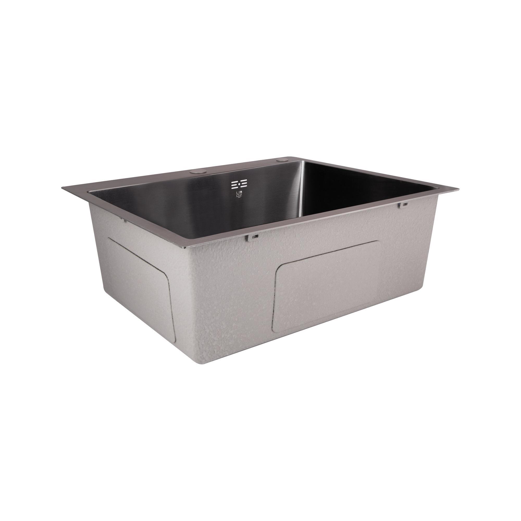 Мийка для кухні інтегрована Lidz Handmade H6050B Brushed Black PVD з дозатором 3/1 мм (31022582) - фото 2 Мийка для кухні інтегрована Lidz Handmade H6050B Brushed Black PVD з дозатором 3/1 мм (31022582) - фото 2