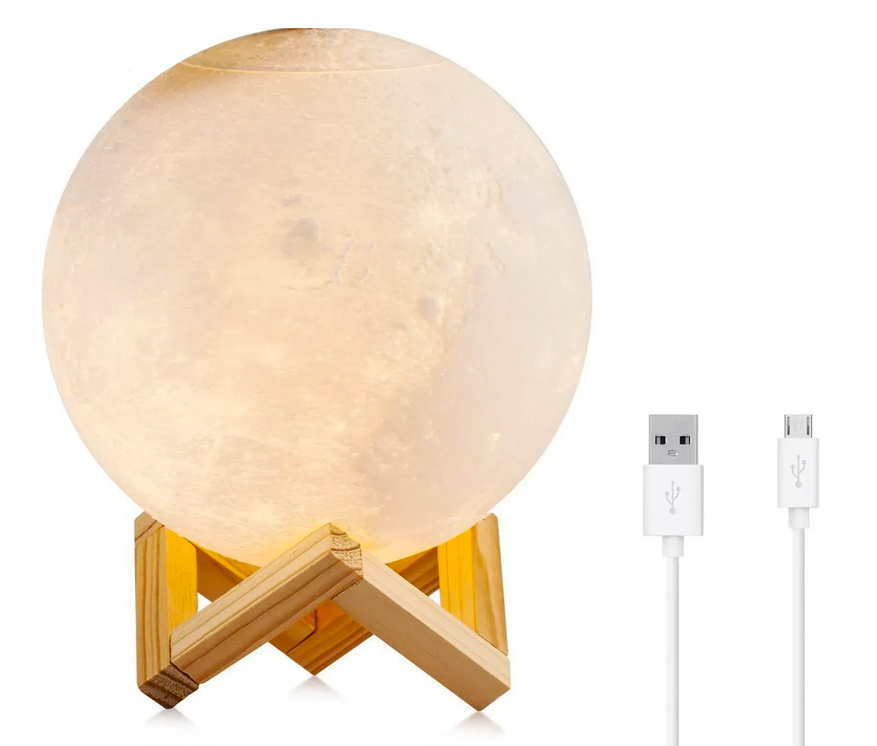 Настільний світильник нічник від USB RGB у вигляді місяця 3D Magic LED Moon (12346093202)