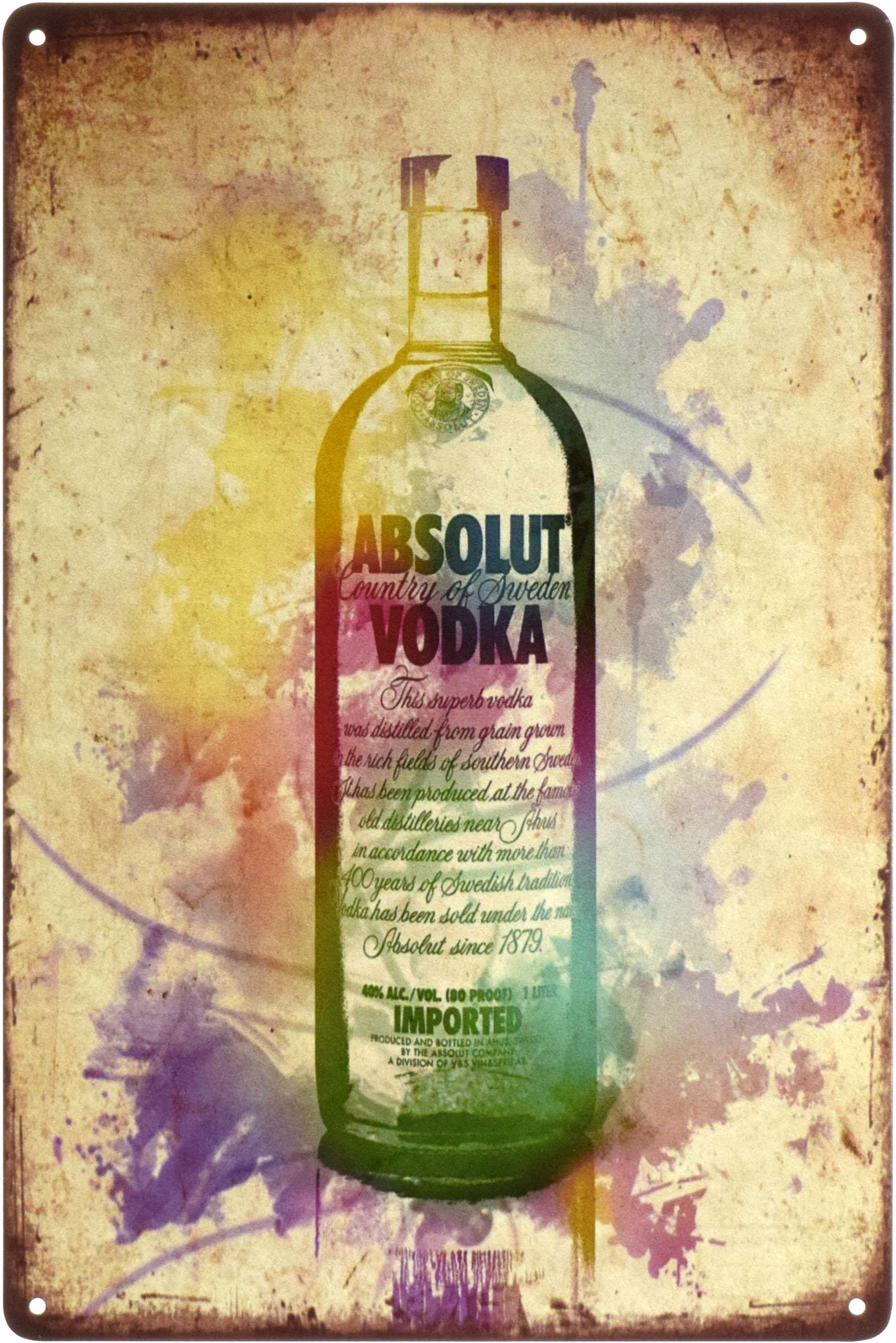 Табличка металева Горілка Абсолют/Absolut Vodka 20x30 см Табличка металева Горілка Абсолют/Absolut Vodka 20x30 см