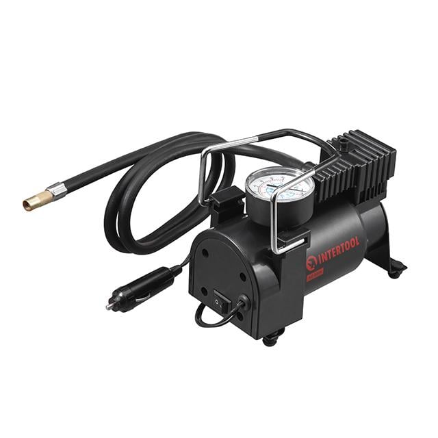 Автомобильный компрессор Intertool 12 В 14 А цилиндр 30 мм макс. 7 бар шланг 1 м кабель питания 3 м (AC-0004)