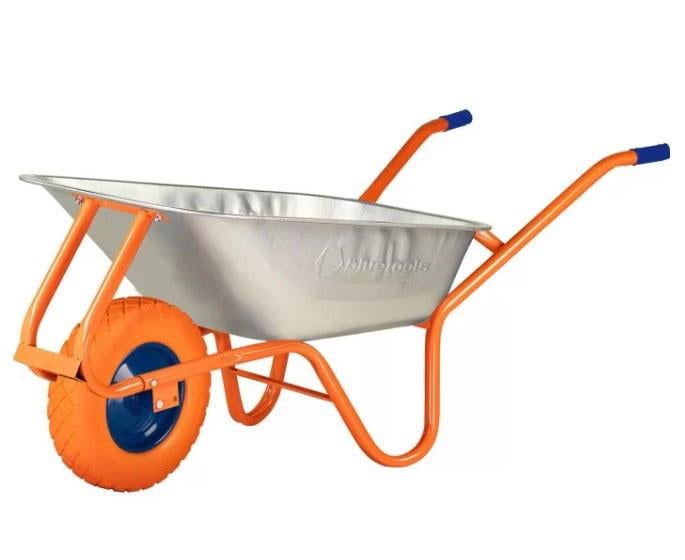 Тачка строительная BLUETOOLS 100 л 180 кг 0,8 мм усиленная оцинкованная одноколесная (23602)