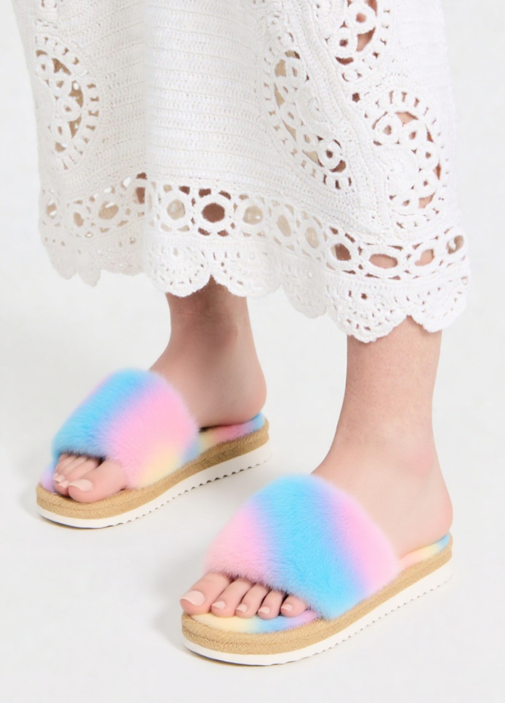 Тапочки женские Bamboo меховые р. 38 Разноцветный (7989) - фото 1