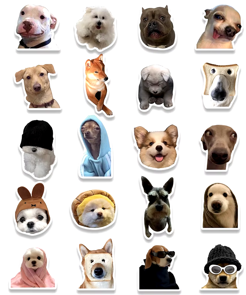 Набор наклеек Собачки мемы для гаджета/телефона 20 шт. (10084)