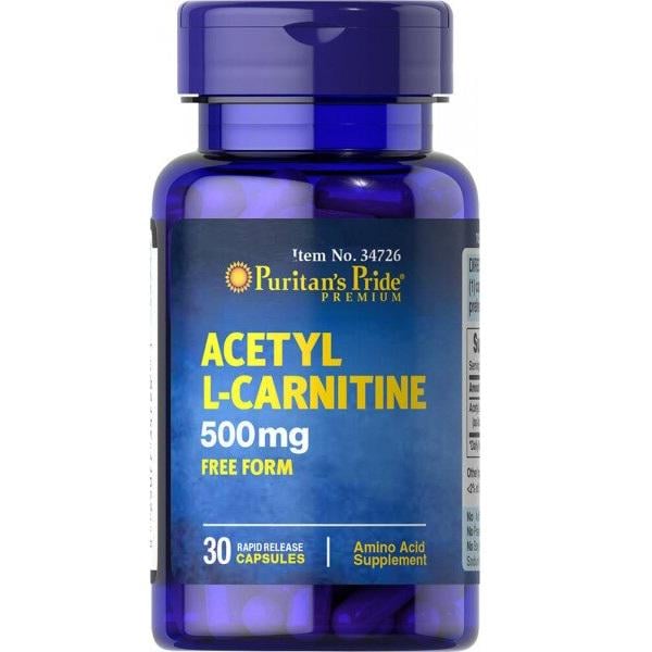 Комплекс Ацетил/Карнітін Puritan's Pride Acetyl L-Carnitine 500 мг 30 капс. (000020015)