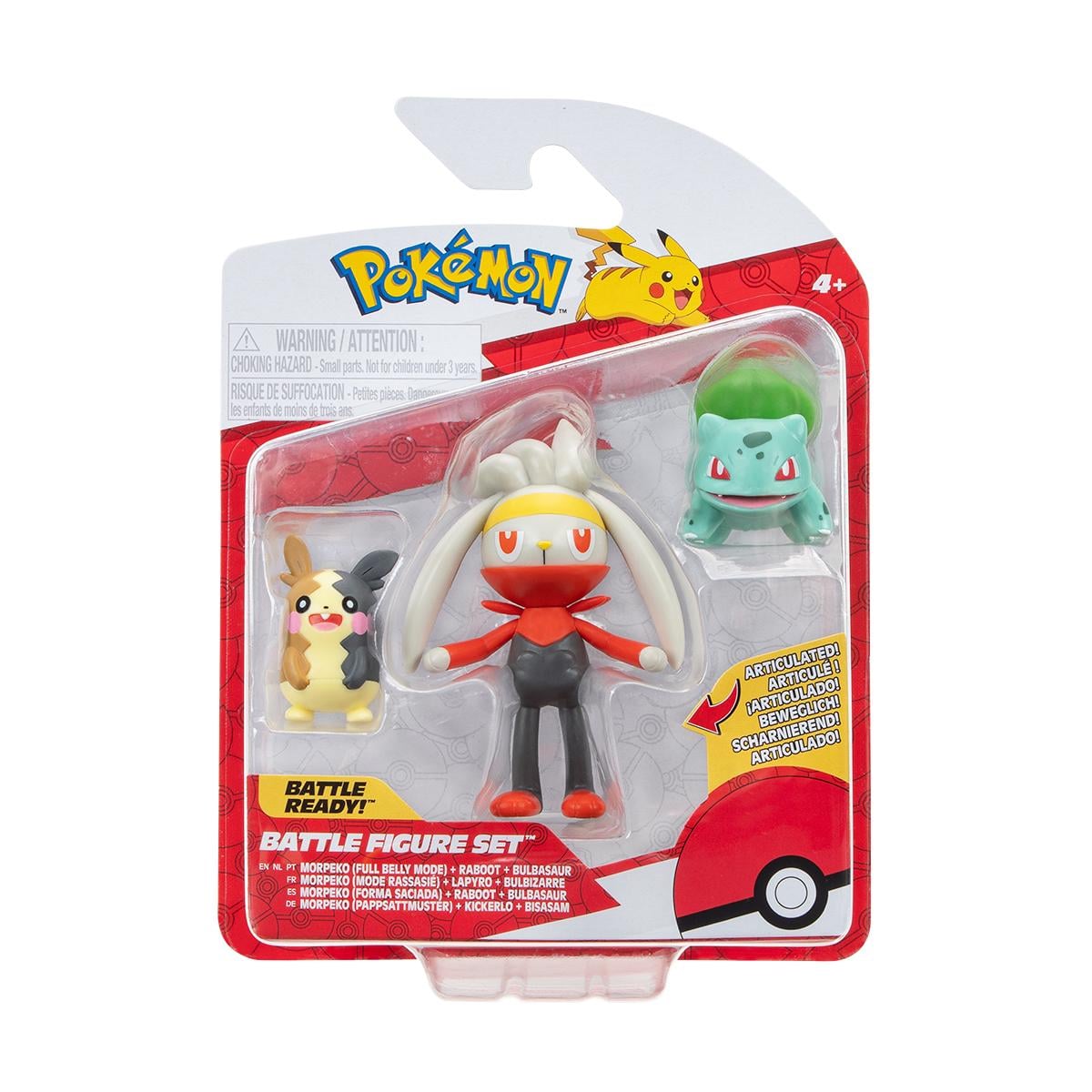 Набір дитячих ігрових фігурок Pokemon W18 Морпеко Бульбазавр Рабут 3 шт. (PKW3055)
