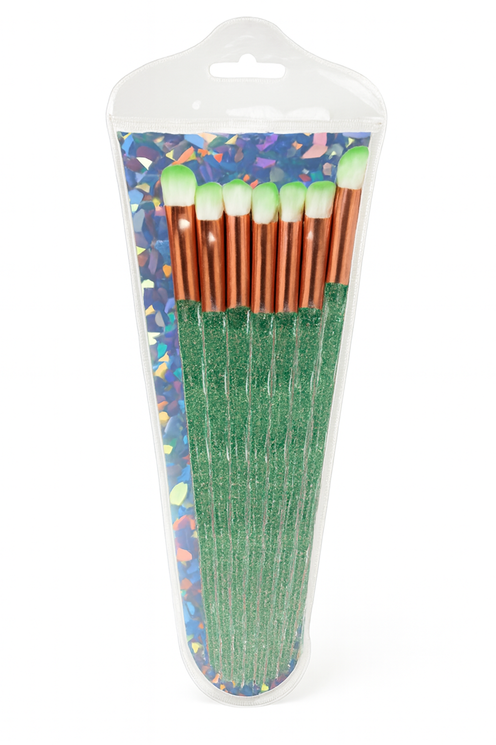 Набор косметических кистей R36967 7 шт 20 см Салатовый/Белый (31022239)