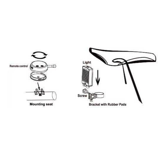 Велоліхтар задній з поворотниками SUXIAO BG-A112 з пультом (2288889049) - фото 4