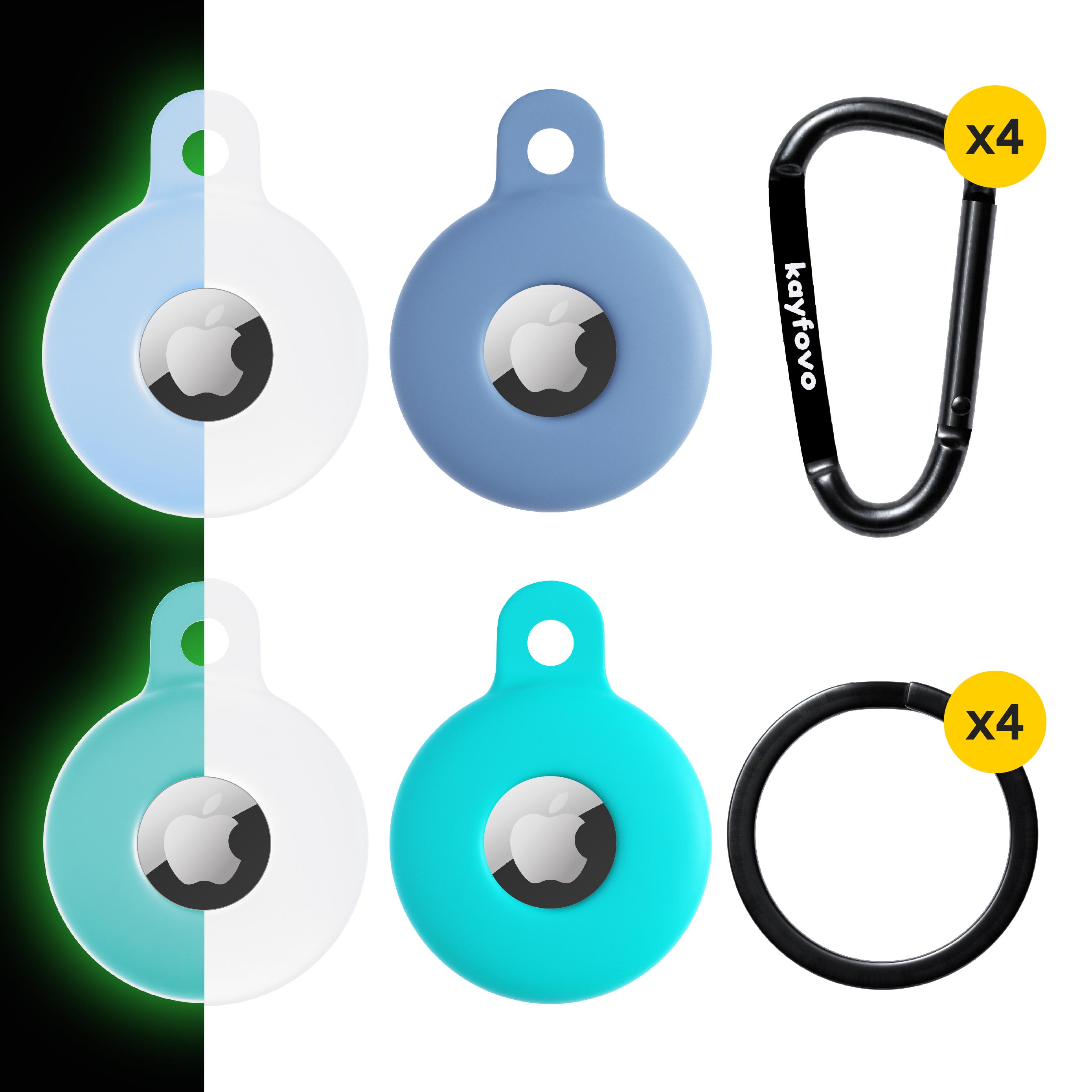 Чехол брелок Kayfovo BGLBWGW4 для Apple AirTag с карабином Silicone Blue/Green/Light-Blue-White/Green-White 4 шт. (28656) - фото 8 Чехол брелок Kayfovo BGLBWGW4 для Apple AirTag с карабином Silicone Blue/Green/Light-Blue-White/Green-White 4 шт. (28656) - фото 8