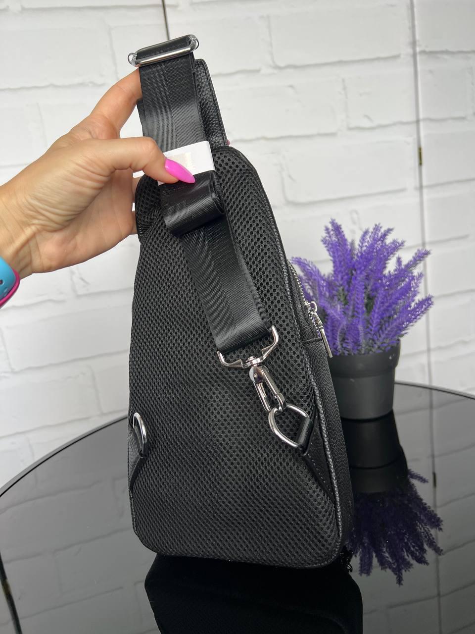 Сумка слинг кожаная мужская через плечо качественная из натуральной кожи Черный - фото 6 Сумка слинг кожаная мужская через плечо качественная из натуральной кожи Черный - фото 6