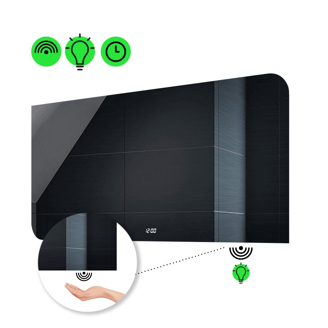 LED-зеркало 80x60 см с ИК включателем и часами Simona (Simonag27)