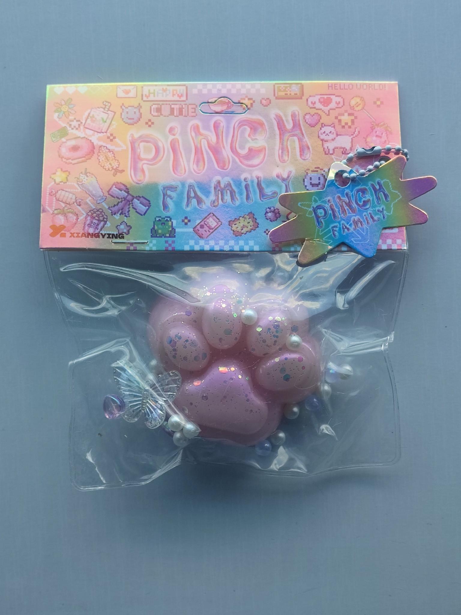 Іграшка антистрес сквіш котяча лапка перламутрова 7х6 см Світло-рожевий (2795P)