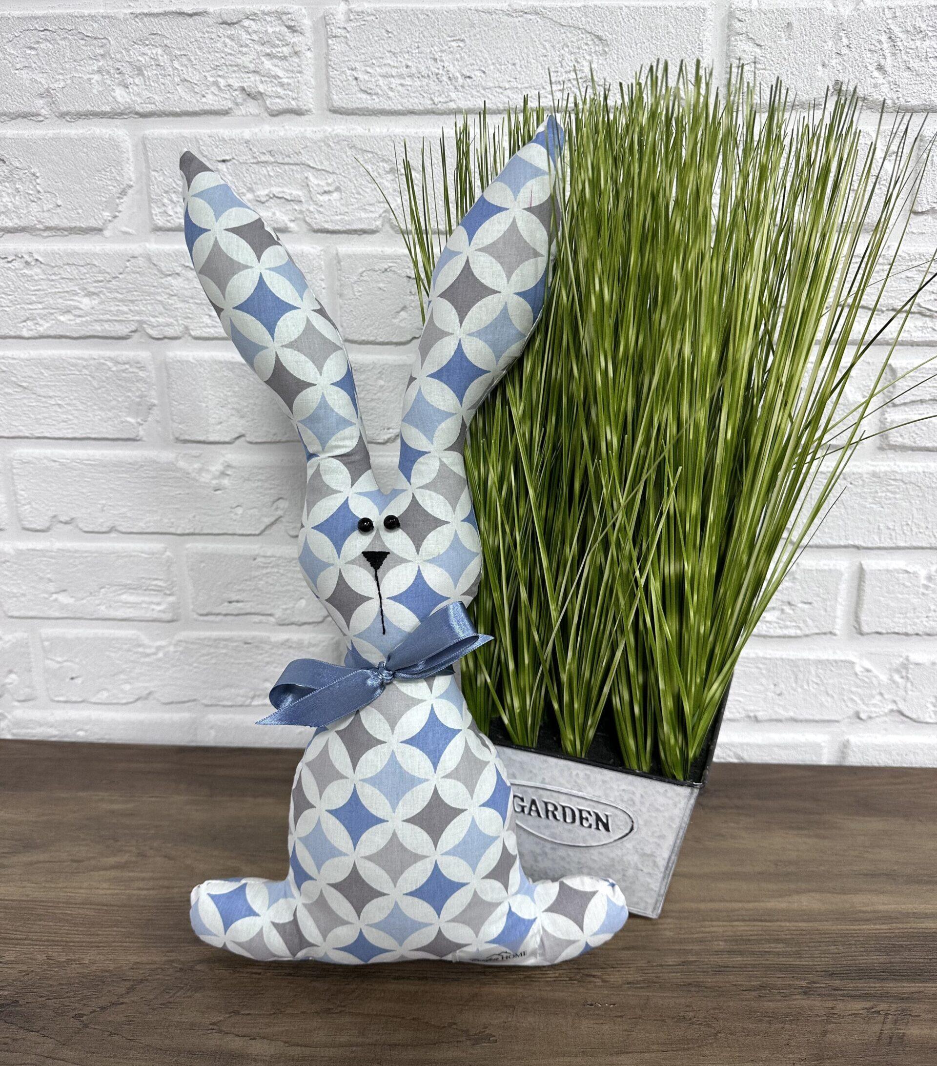 Кролик пасхальный Geometry blue Comfort Home текстильный 45 см