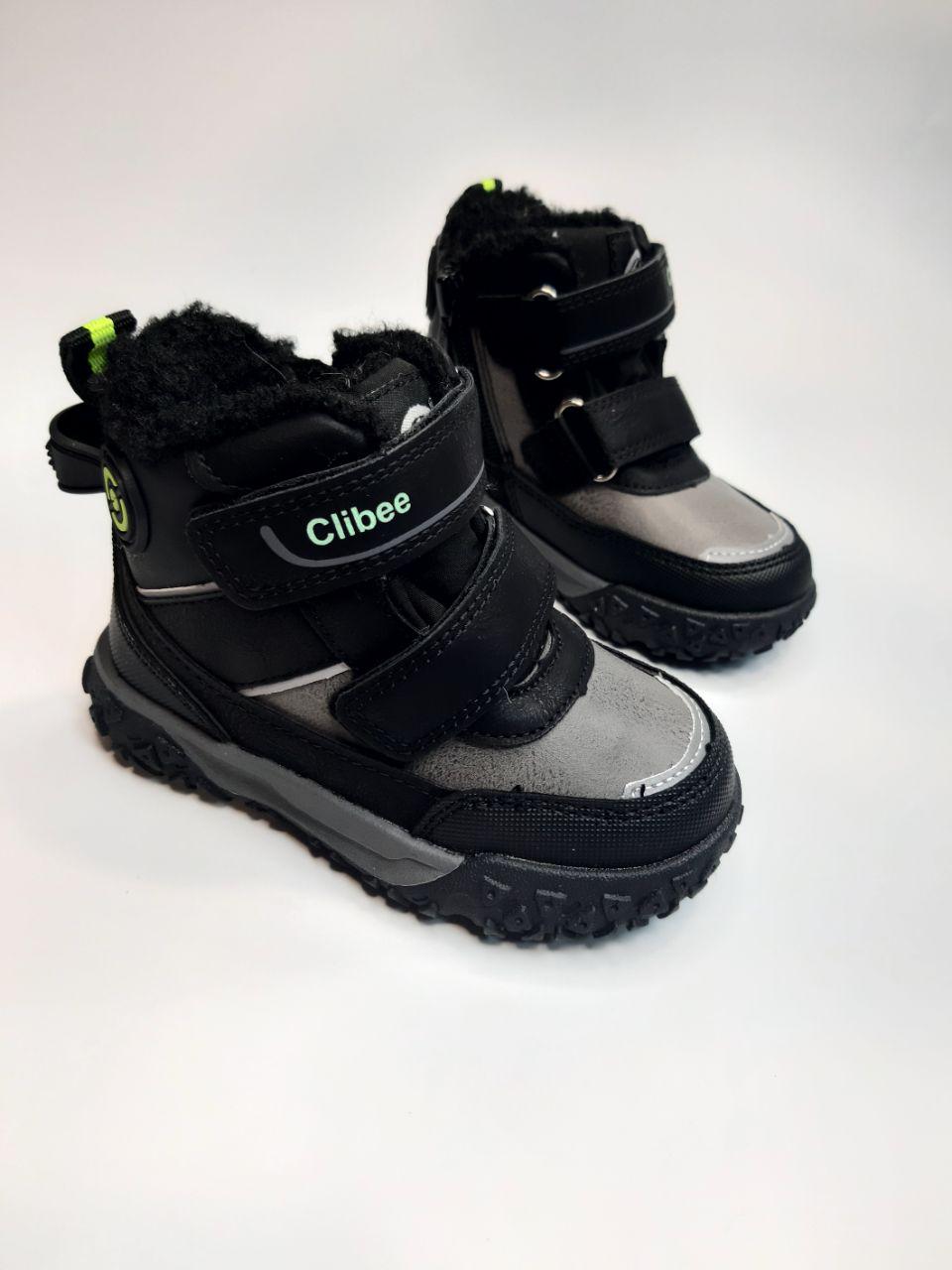 Ботинки зимние Clibee для мальчика р. 26 17,5 см Черный (617 grey-green)