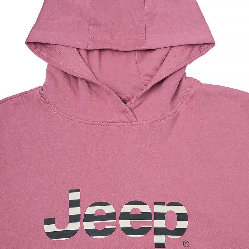 Худи женское JEEP HOODED CROPPED SWEATSHIRT Striped Print XL Фиолетовый (O102609-P490 XL) - фото 3