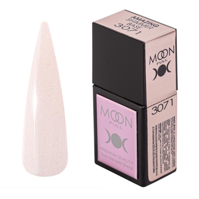 Базовое покрытие цветное с шиммером Moon Full AMAZING Shimmer Base №3071 12 мл