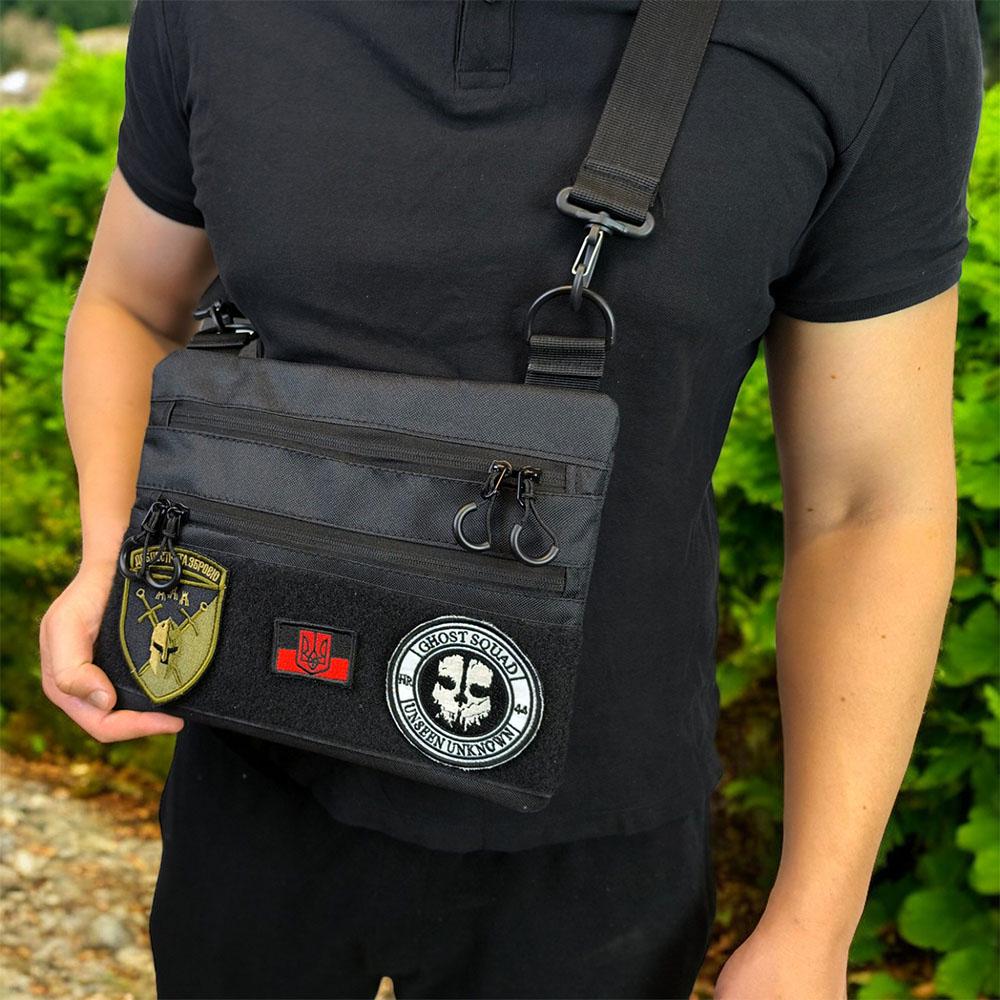 Сумка-кобура мужская 30х24 см Черный (521246) - фото 18 Сумка-кобура мужская 30х24 см Черный (521246) - фото 18