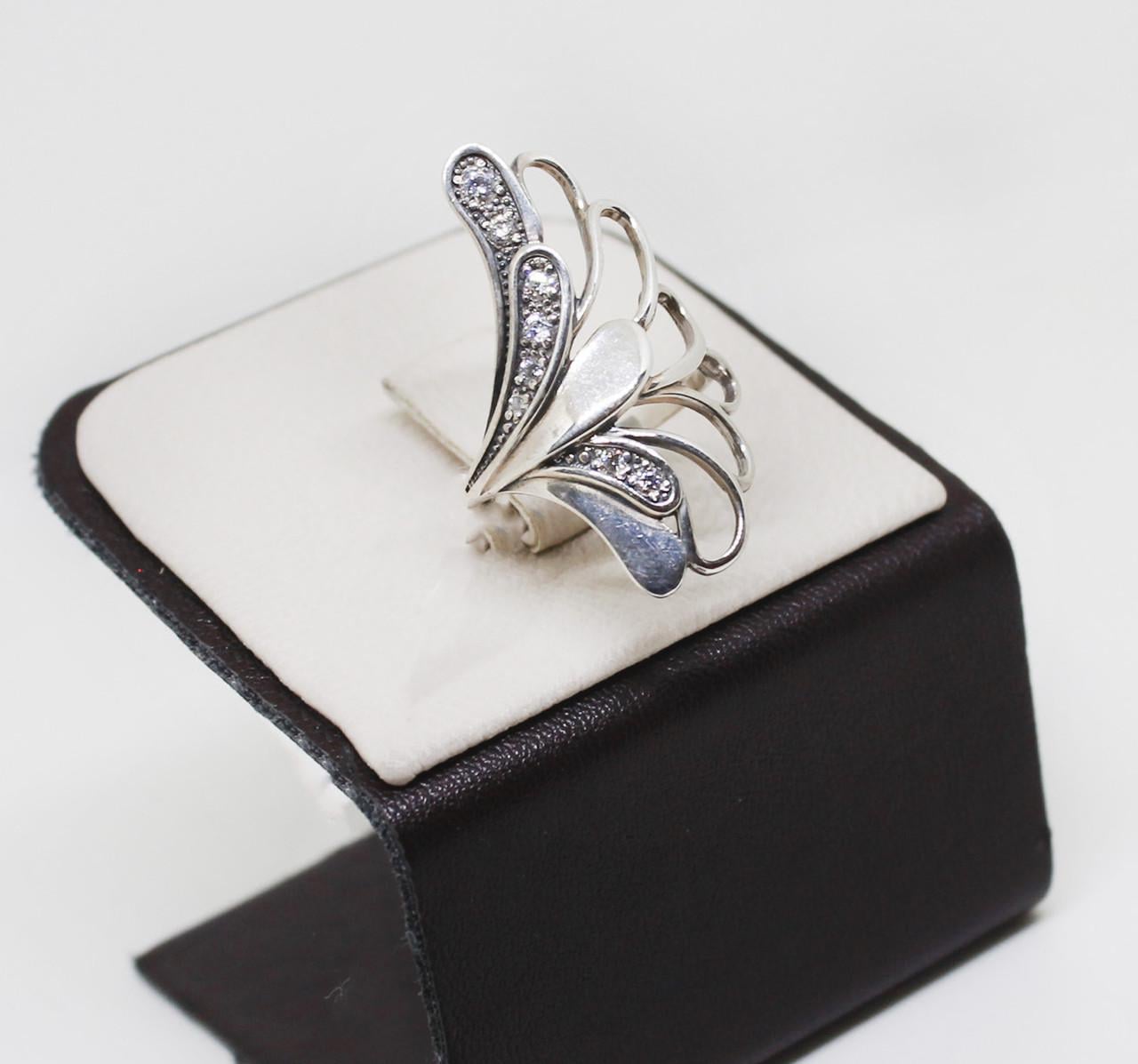 Кольцо серебряное Жаворонок с кубическим цирконием р. 17 3,78 г (1598830594)