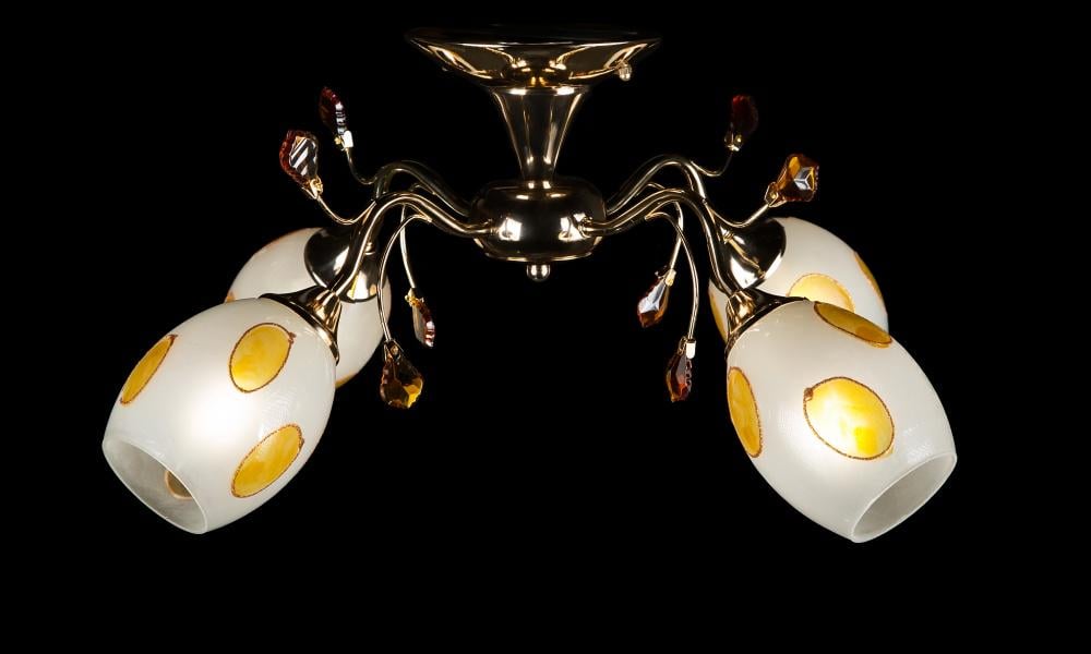 Люстра с плафонами Ray L89046/4 MIX FGD1+CR1 Золотой (IR005567)