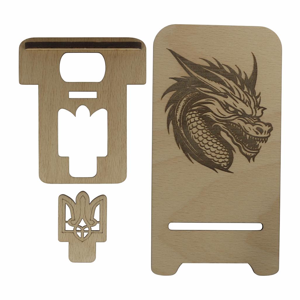 Підставка-тримач для телефону дракончик з дерева 169 (03020169) - фото 3 Підставка-тримач для телефону дракончик з дерева 169 (03020169) - фото 3