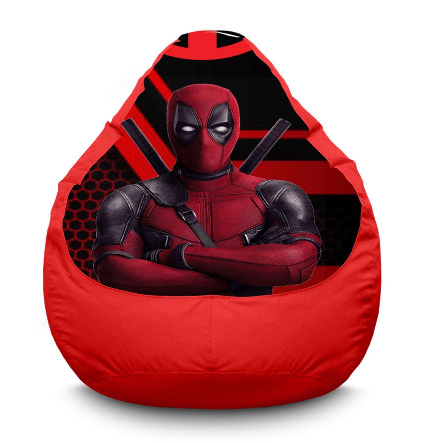 Кресло-мешок iPuff Deadpool Logo Marvel оксфорд XL 80x110 см Красный (113901)