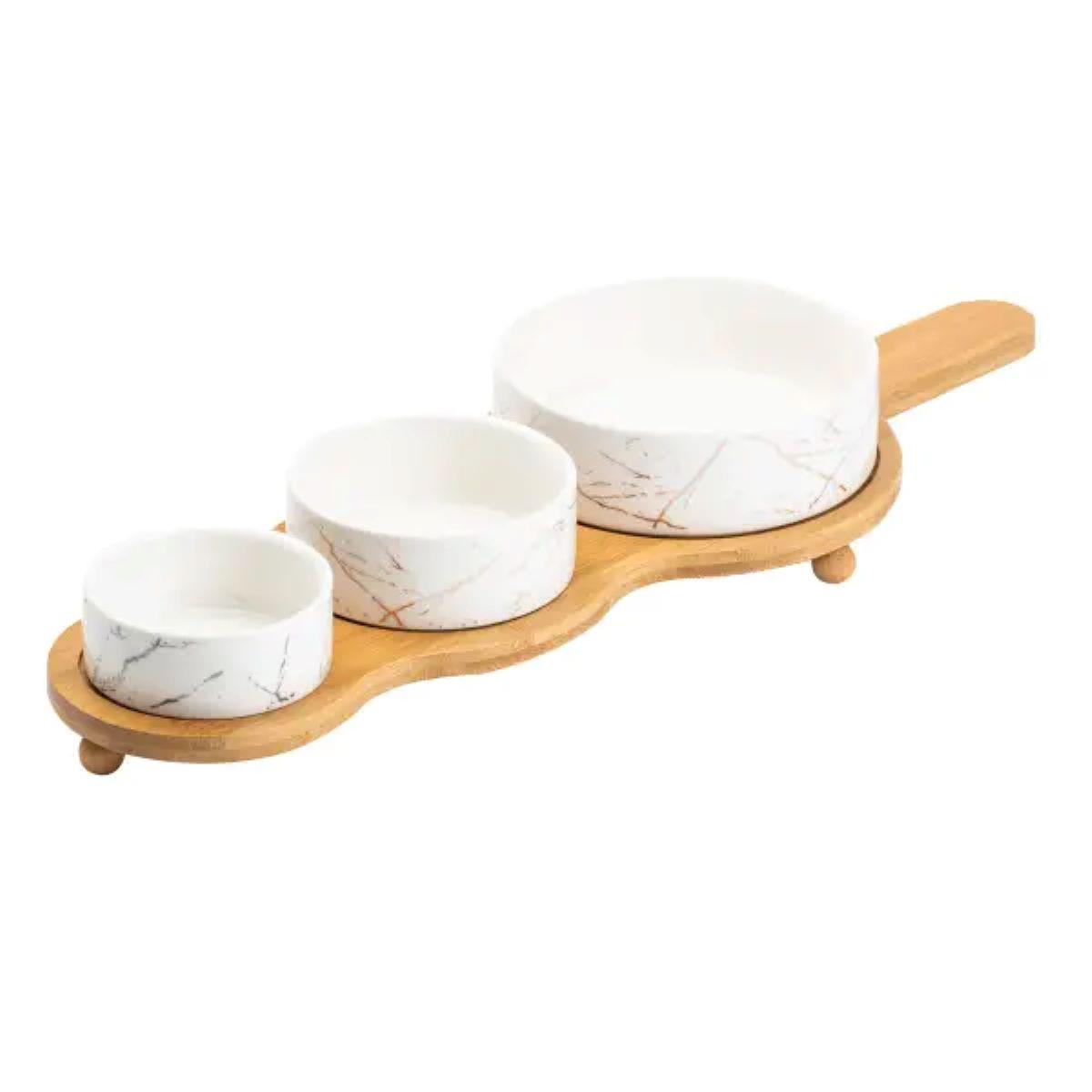 Набор для закусок керамический на подставке 3 шт. (4784) - фото 4 Набор для закусок керамический на подставке 3 шт. (4784) - фото 4