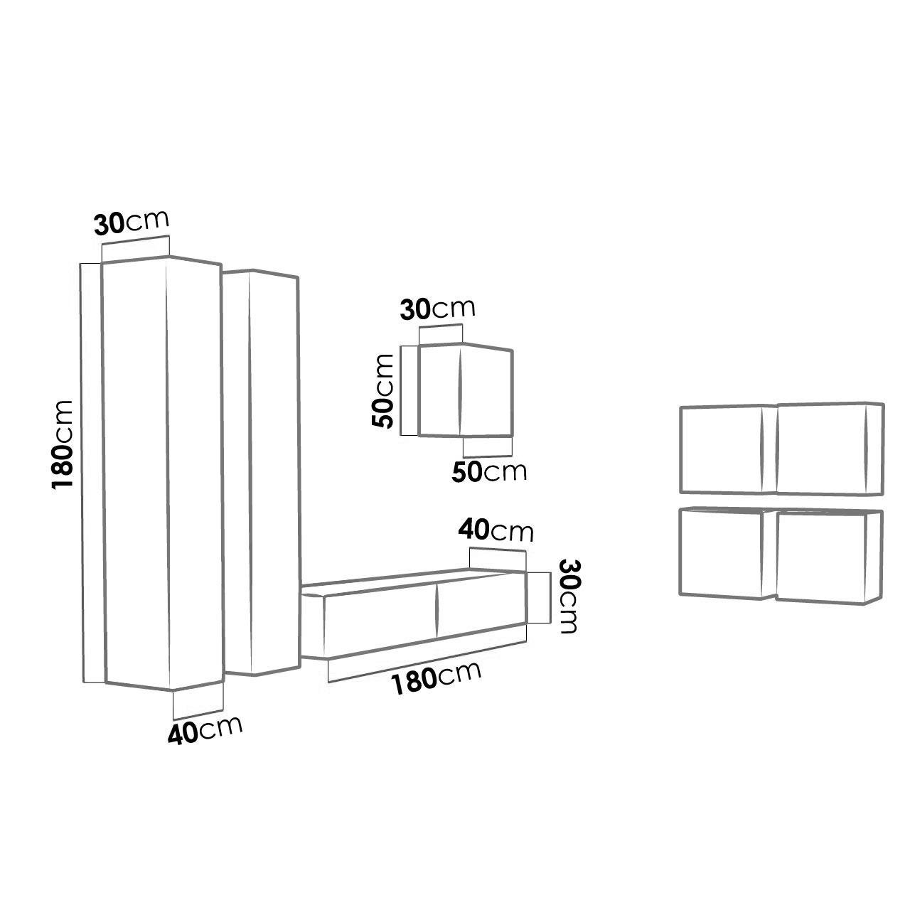 Стенка в гостиную комплект Сama Vigo 24 из ламинированной ДСП Серый матовый/Серый глянец (21795) - фото 2 Стенка в гостиную комплект Сama Vigo 24 из ламинированной ДСП Серый матовый/Серый глянец (21795) - фото 2