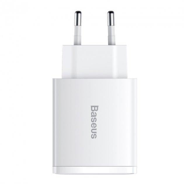Устройство cетевое зарядное Baseus CCXJ-E02 Compact Quick Charger 2 Usb/1Type-C 30W White