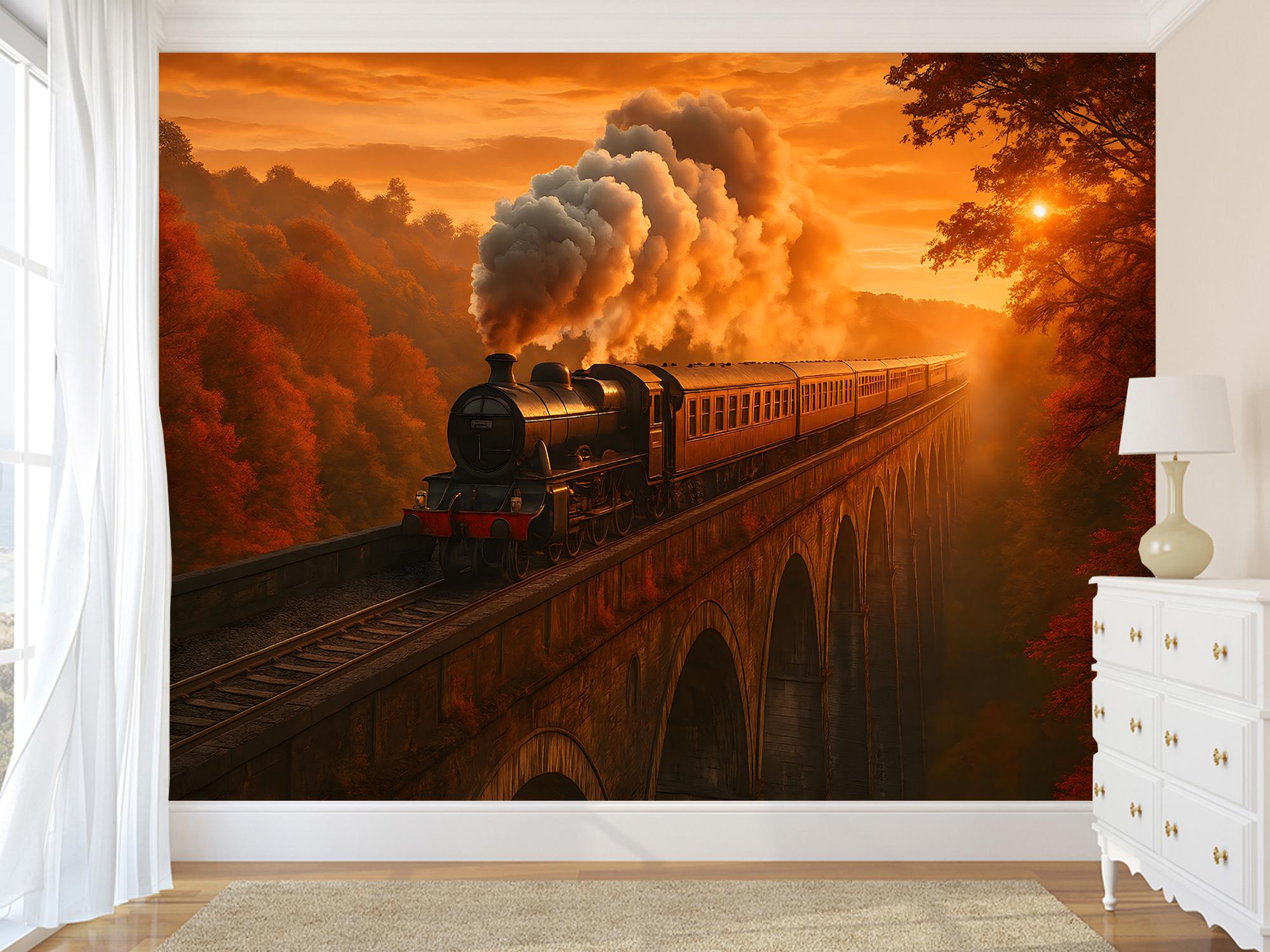 Фотошпалери флізелінові Upstream Полярний експрес в тунелі серед гір 153х230 см (S5CAR-034/3) - фото 2 Фотошпалери флізелінові Upstream Полярний експрес в тунелі серед гір 153х230 см (S5CAR-034/3) - фото 2