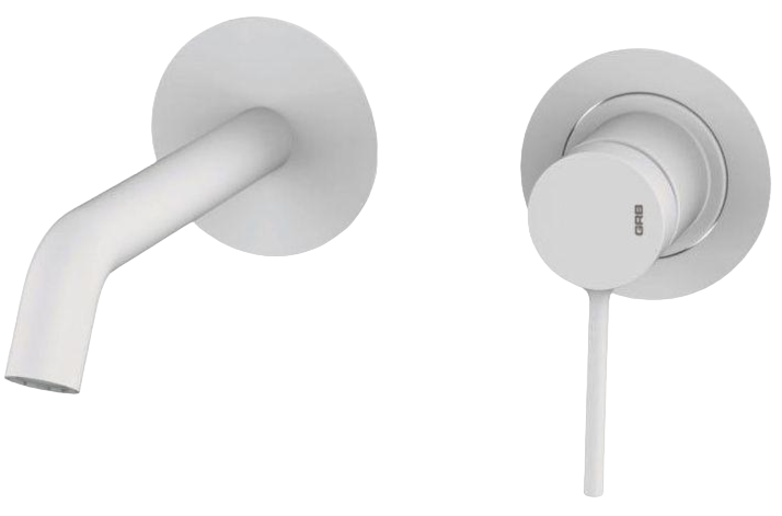 Змішувач для умивальника GRB Time White з донним клапаном 150 мм Білий матовий (47537471)