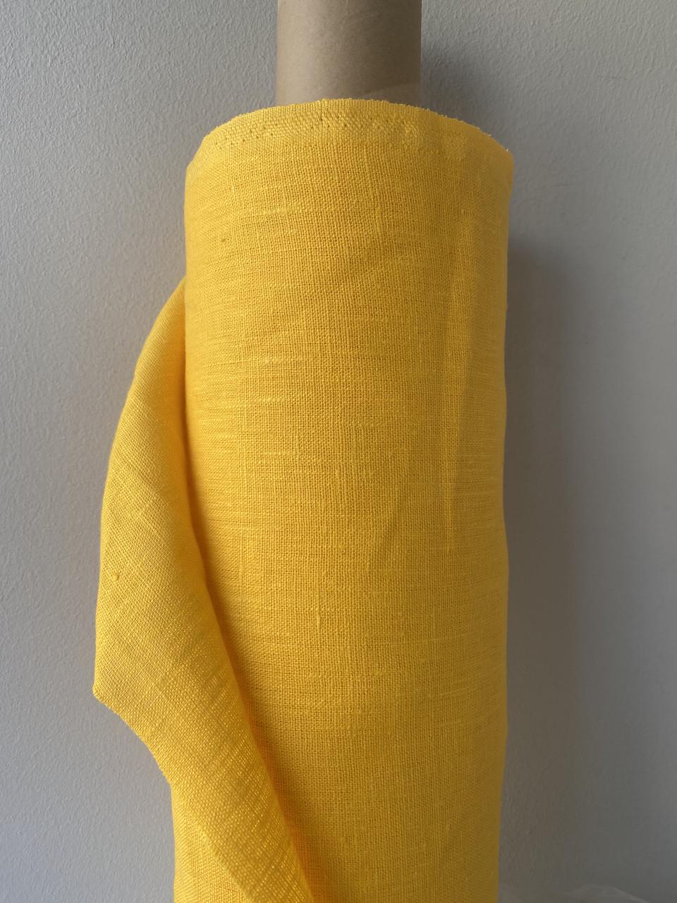 Ткань LINEN PLUS льняная 150 см 1363 Желтый