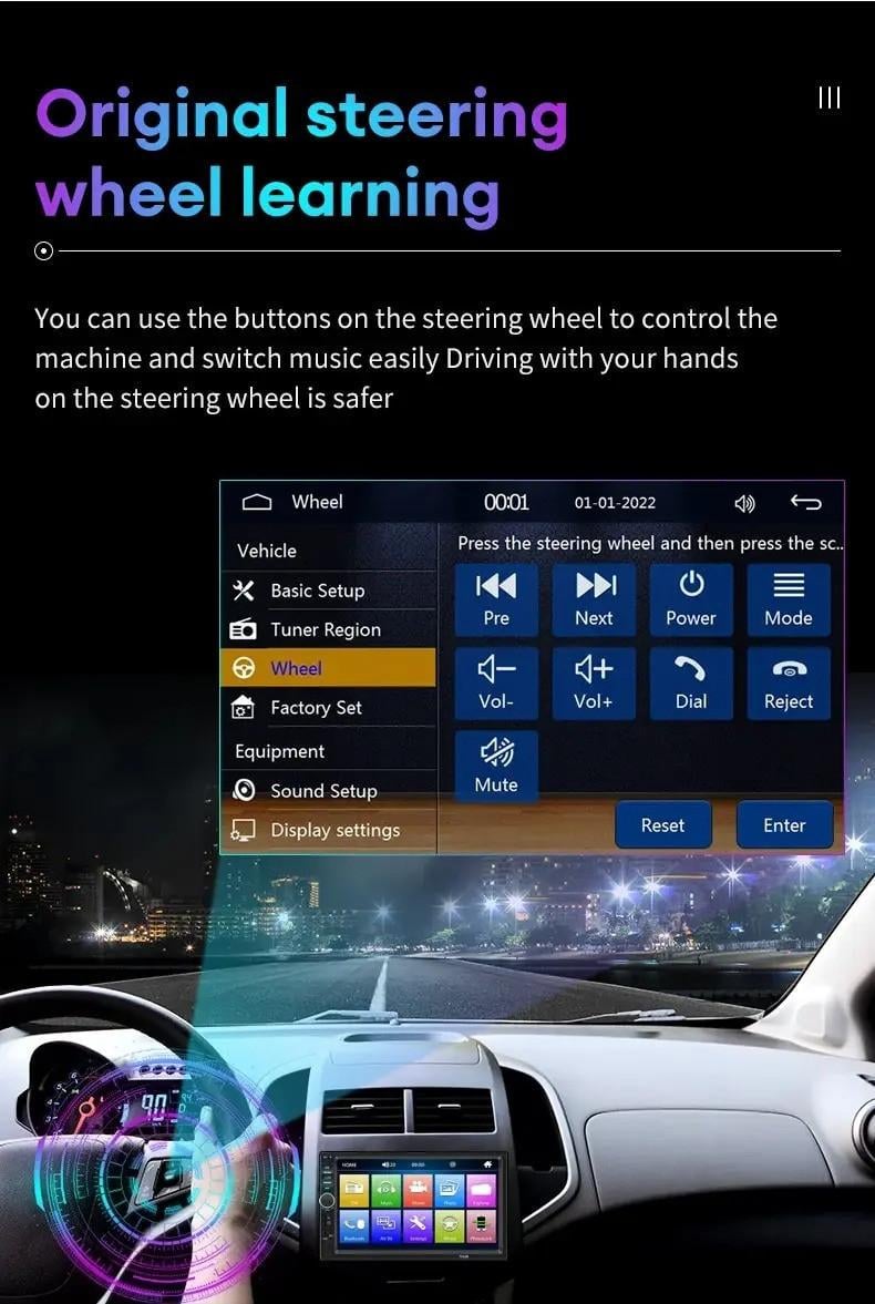 Автомагнитола сенсорная Acodo 2Din 7018B MP5-плеер/7"/Bluetooth/USB/TF/FM - фото 12