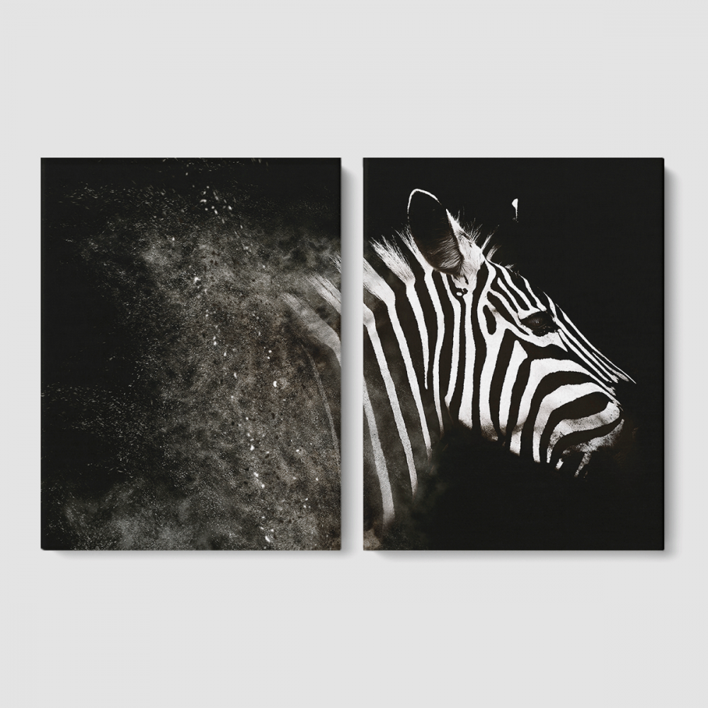 Картина модульная Malevich Store Zebra Spirit из двух частей 123x80 см (MK21225)