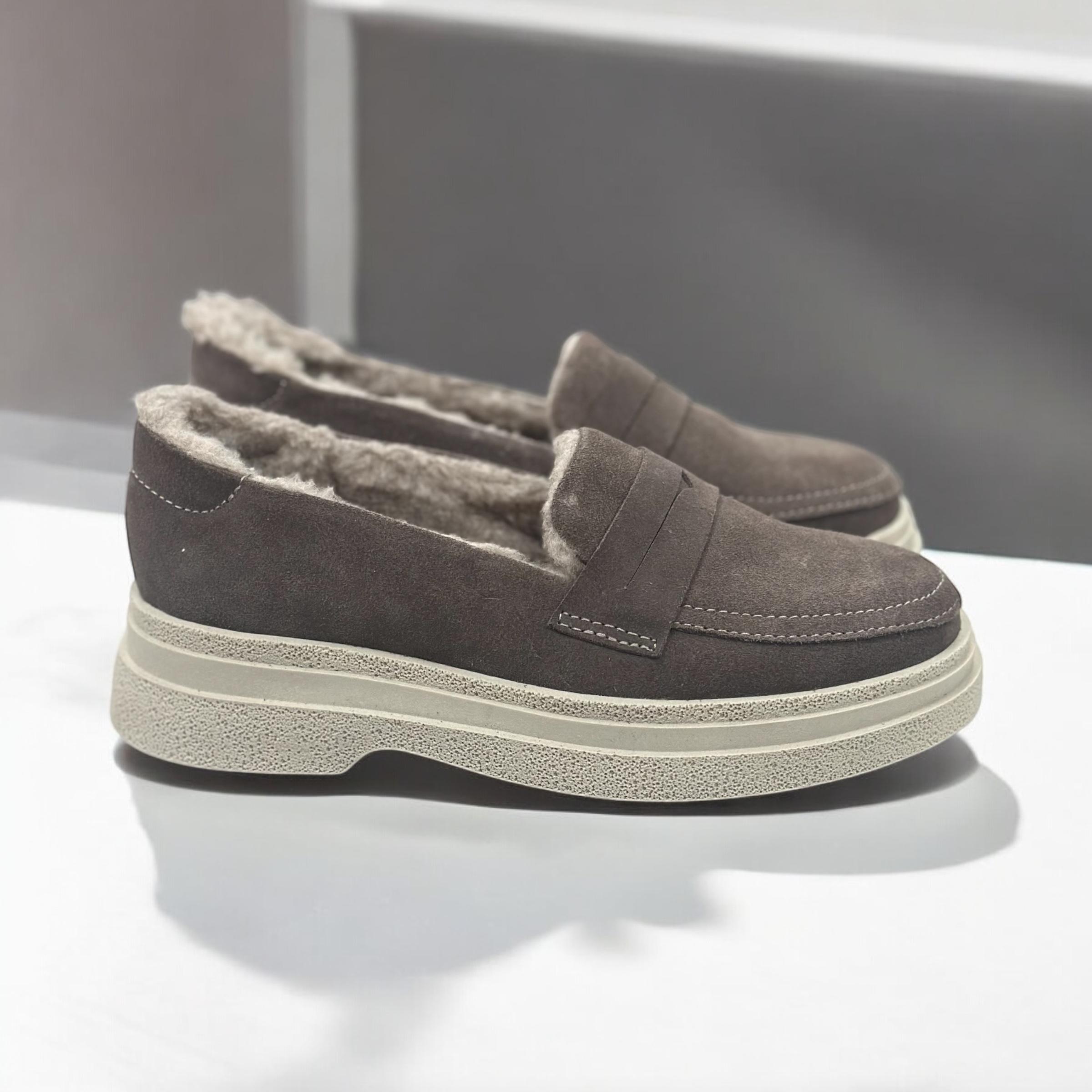 Туфли женские Soldi Fashion на меху р. 36 Бежевый/Серый (24785052) - фото 5