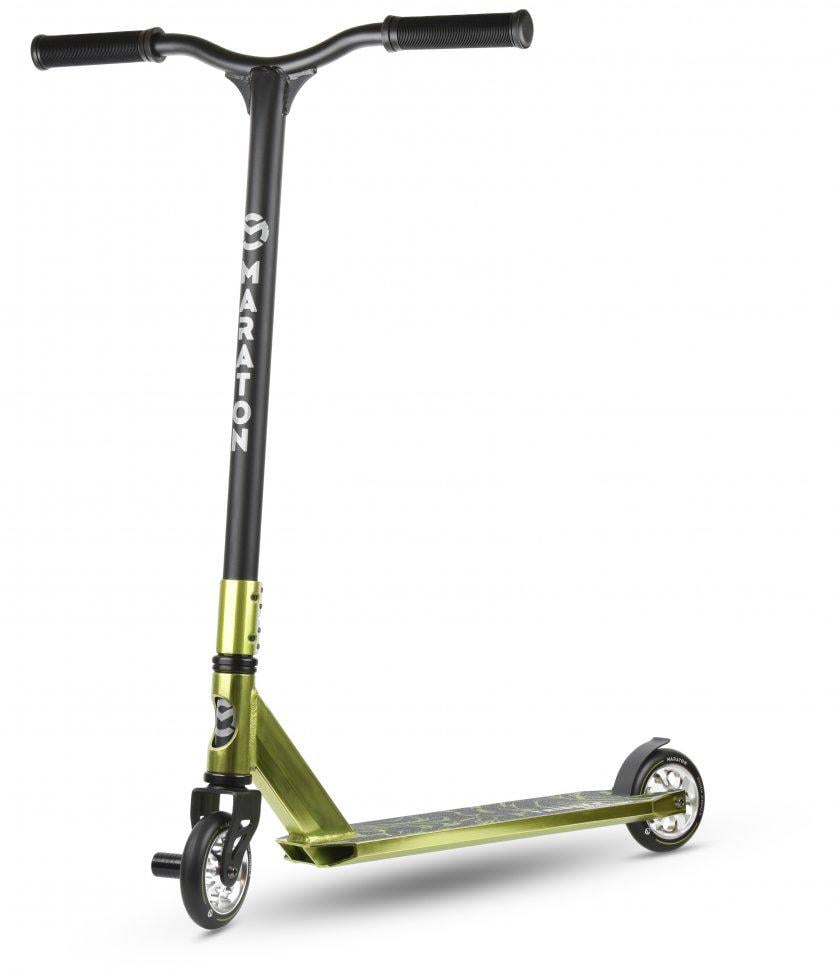 Трюковый самокат Maraton Trigger HIC 110 мм + пеги Зеленый