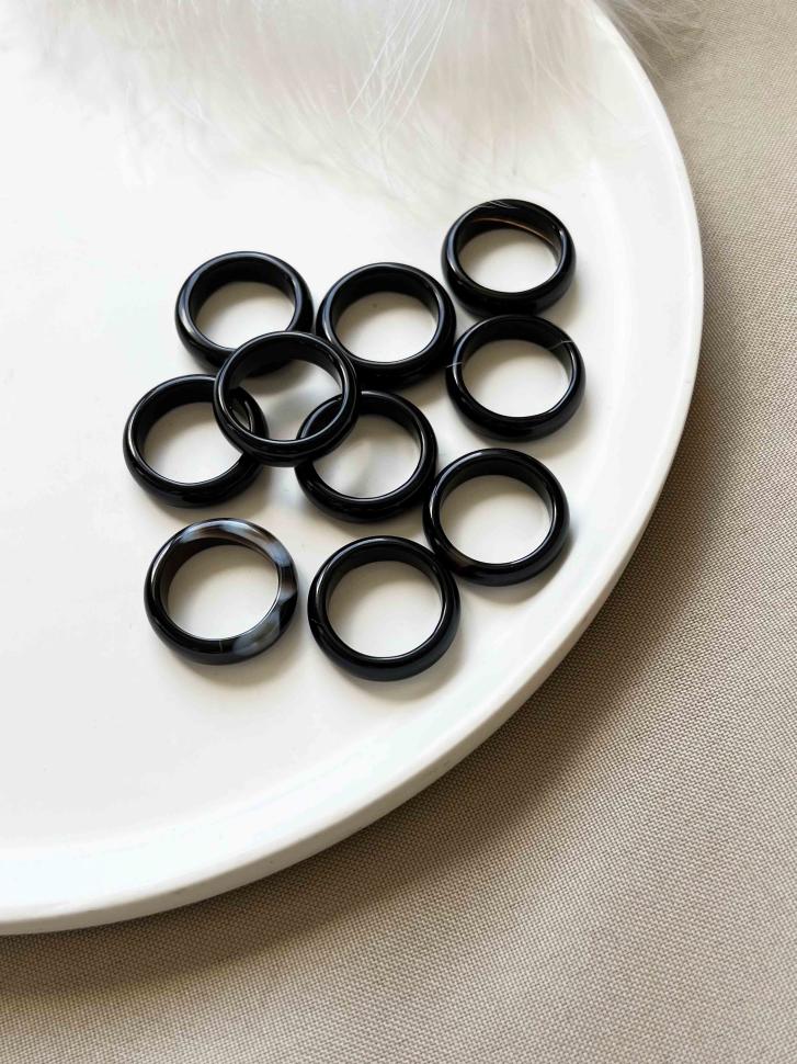 Кільце з агату р. 17 мм Чорний (5220-17) - фото 3 Кільце з агату р. 17 мм Чорний (5220-17) - фото 3