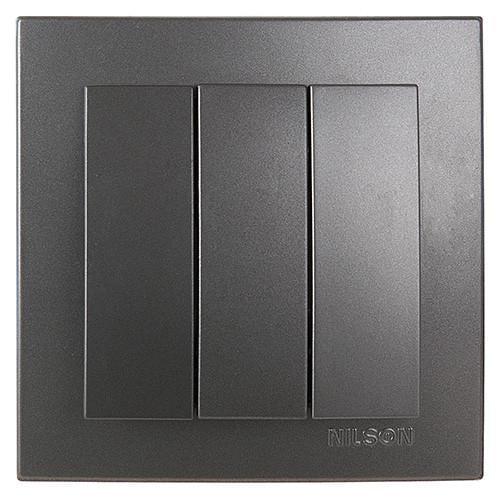 Вимикач триклавішний Nilson Touran Антрацит (00000011887) - фото 1 Вимикач триклавішний Nilson Touran Антрацит (00000011887) - фото 1