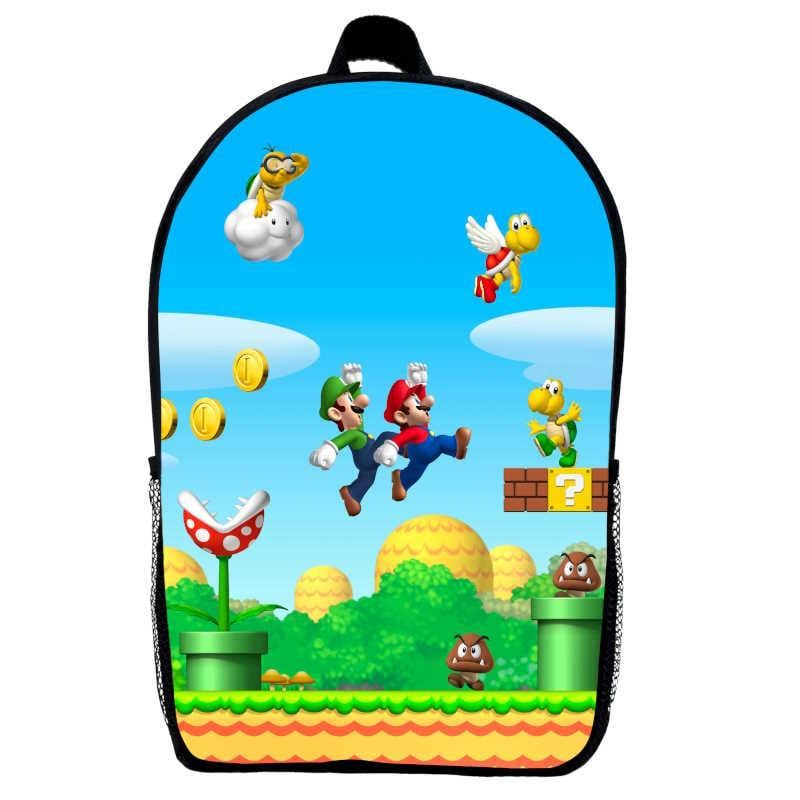 Школьный рюкзак детский с принтом Марио Mario 08 29х21х9 см 5 л Черный (2216186555)