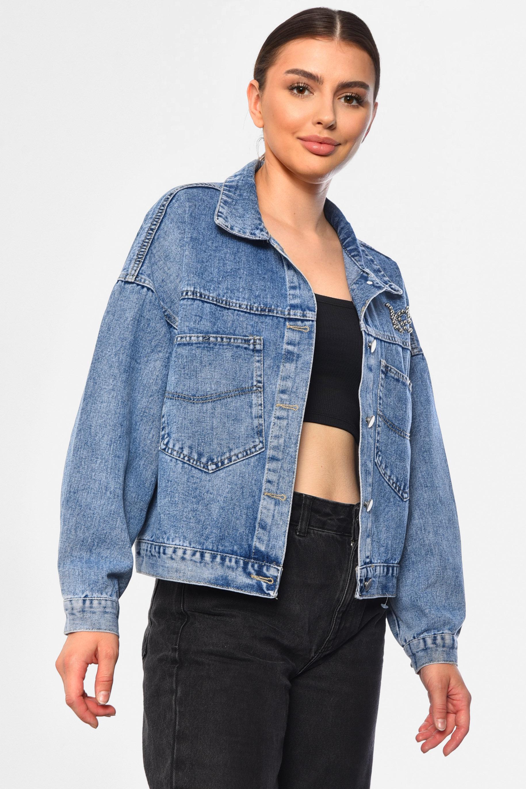 Джинсовка женская 3XL Синий (184216) - фото 2 Джинсовка женская 3XL Синий (184216) - фото 2