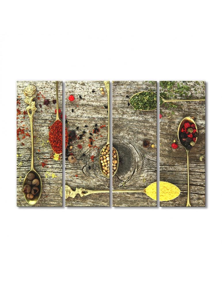 Картина модульная Специи пьемоской кухни 4 модуля 90x135 см