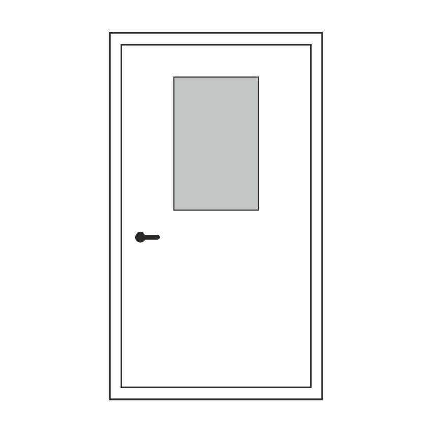 Двері в лабораторію ЛАБ-05 розширені скло матове Білий (5805) - фото 2