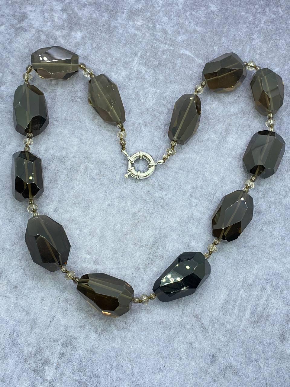 Бусы дымчатый кварц 54 см Разноцветный (10060)