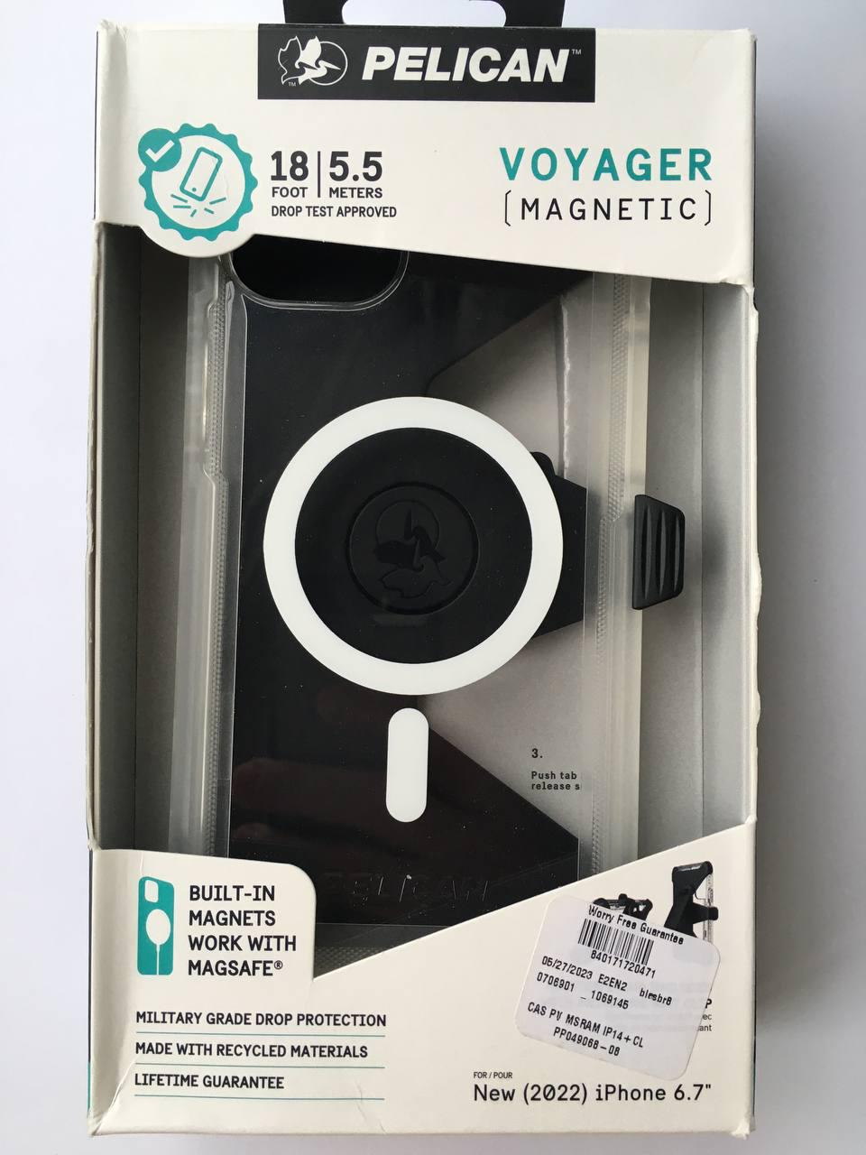 Чехол противоударный с клипсой Pelican Voyager Magnetic MagSafe для iPhone 14 Plus/15 Plus (6.7") Clear - фото 3