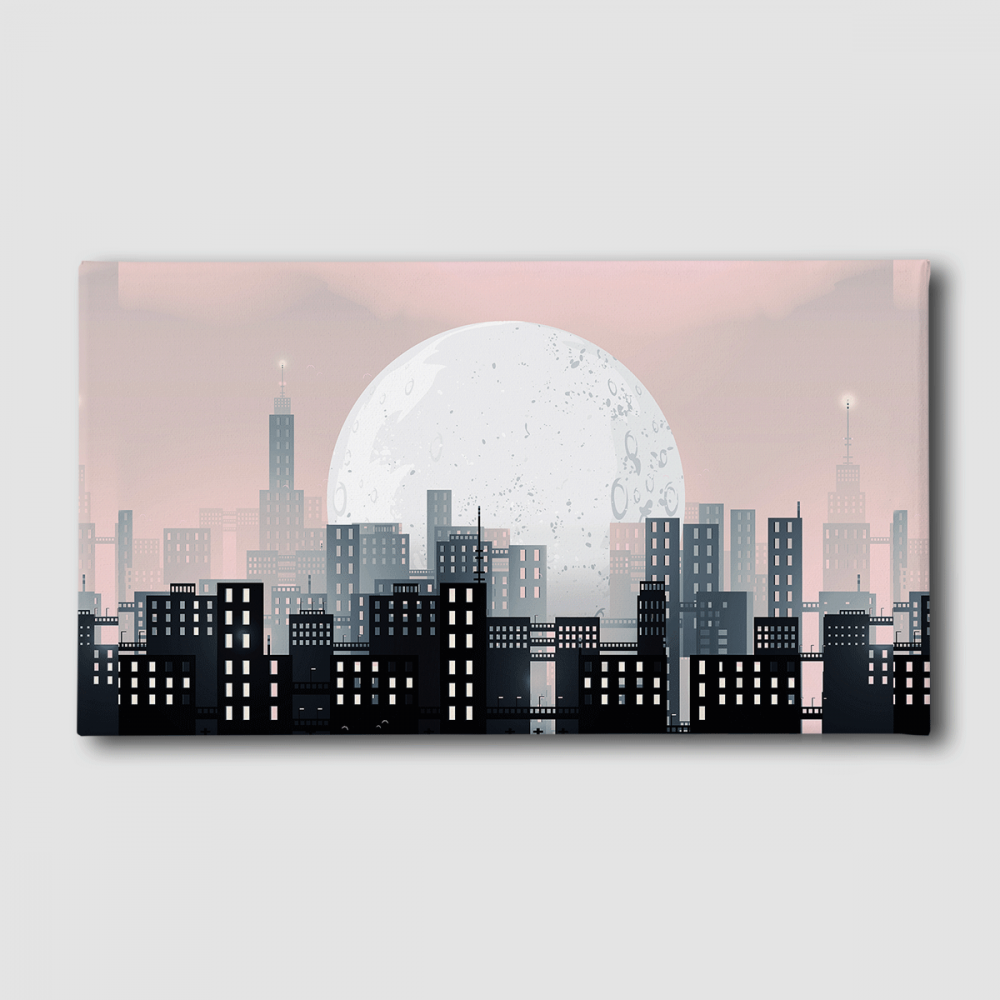 Картина Malevich Store Ночной города 30x60 см (K0009)