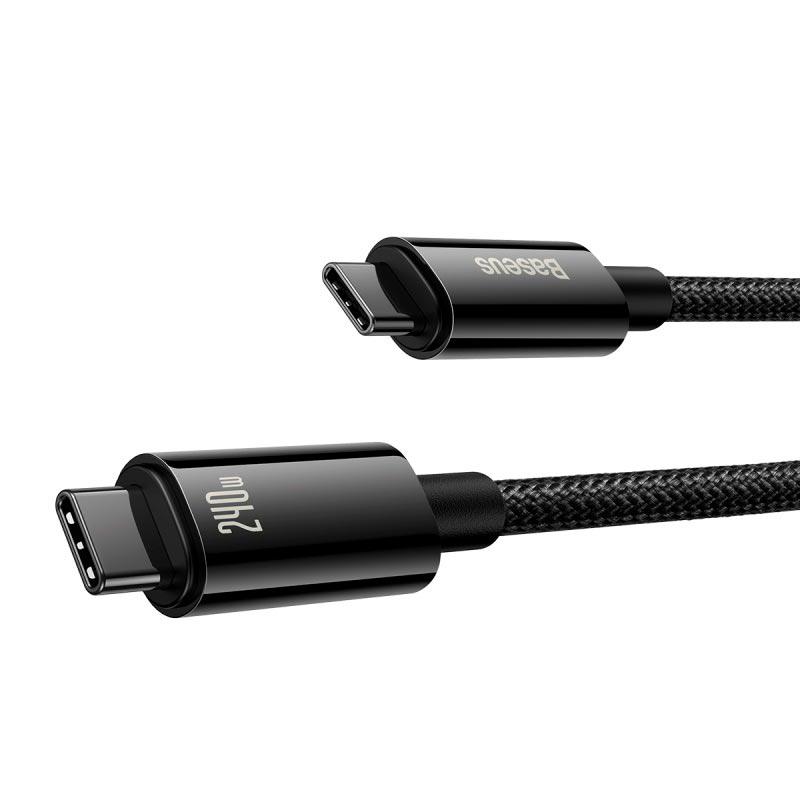 Кабель BASEUS CAWJ040101 Type-C to Type-C Tungsten Gold Fast 200 см 240W Black - фото 2