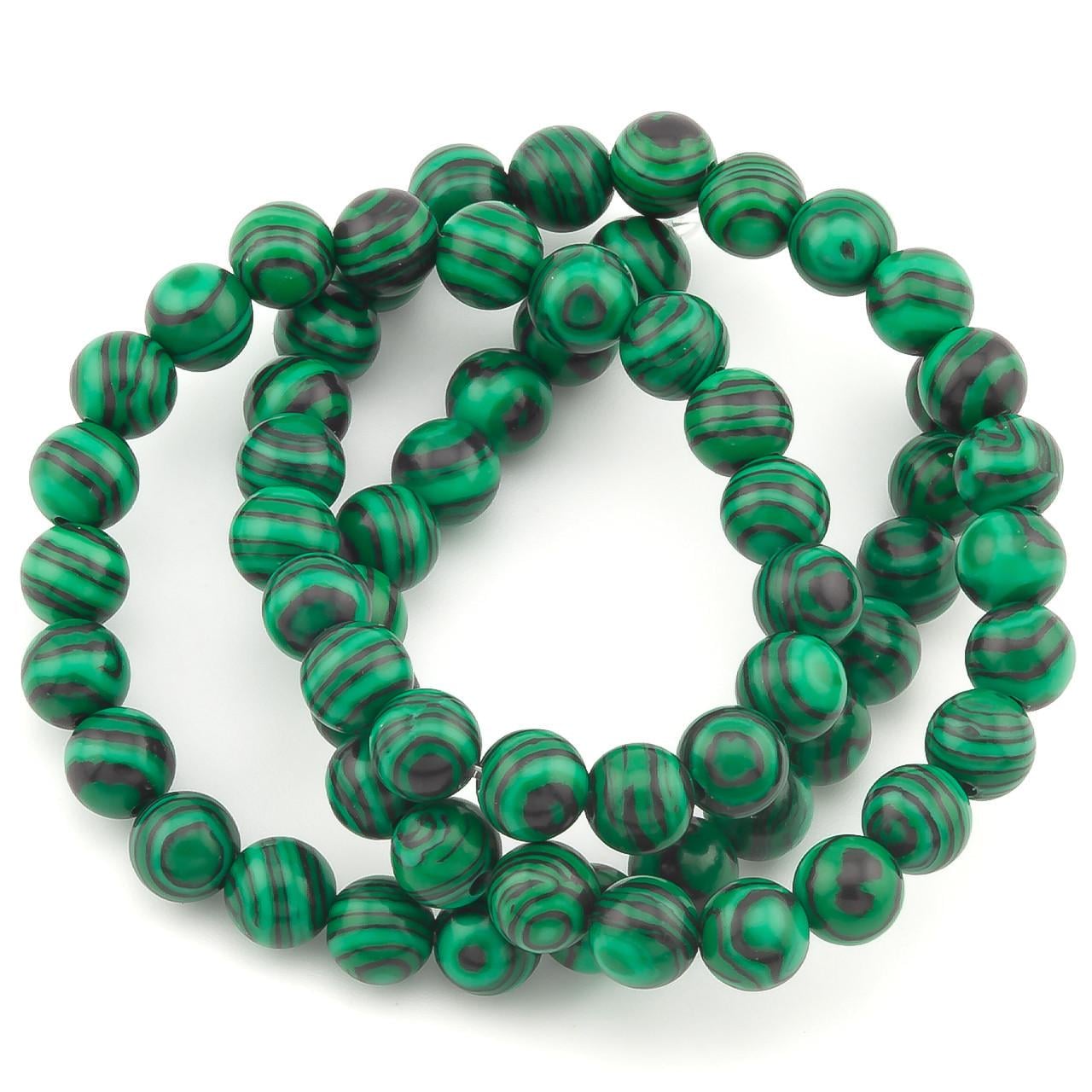 Бусины Малахит из натурального камня 6 мм 37 см 1 шт. (НК0621ш25)