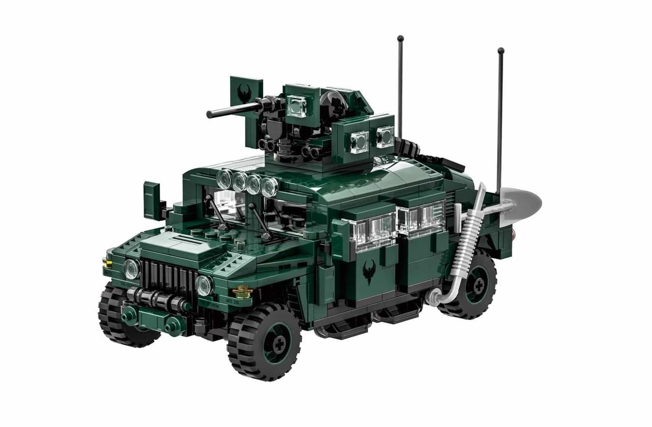 Конструктор Wange Hummer Humvee с пулеметом военный автомобиль 518 дет. Зеленый (4513)