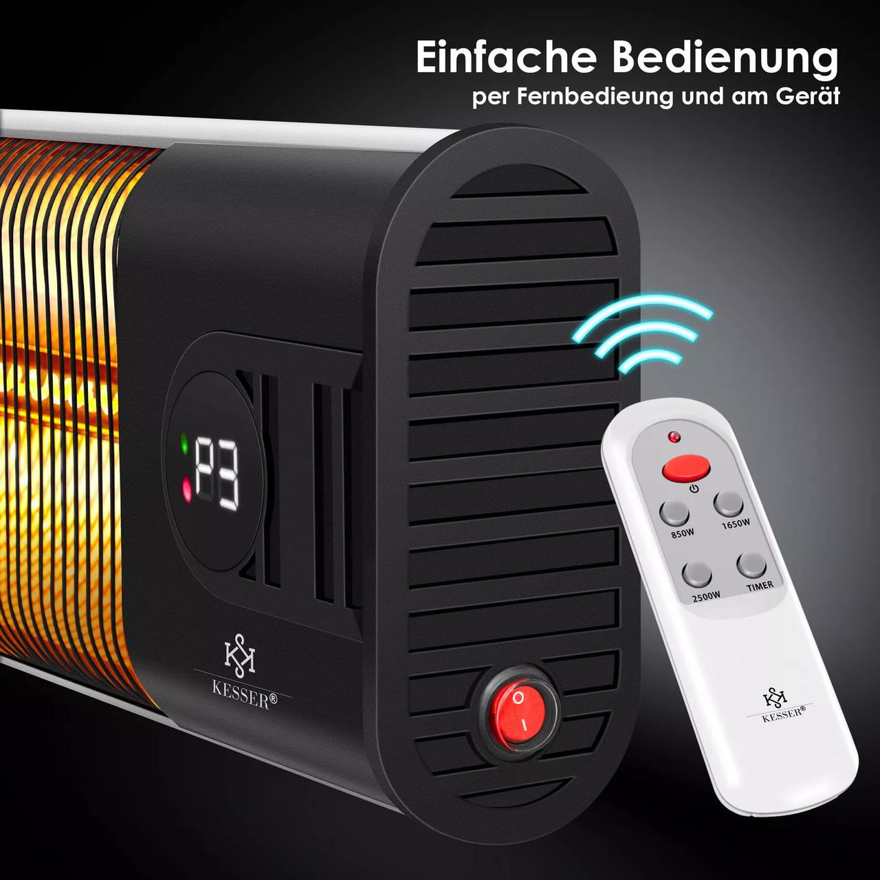 Инфракрасный обогреватель KESSER 2500 Вт Серебряный (16737slb) - фото 5 Инфракрасный обогреватель KESSER 2500 Вт Серебряный (16737slb) - фото 5