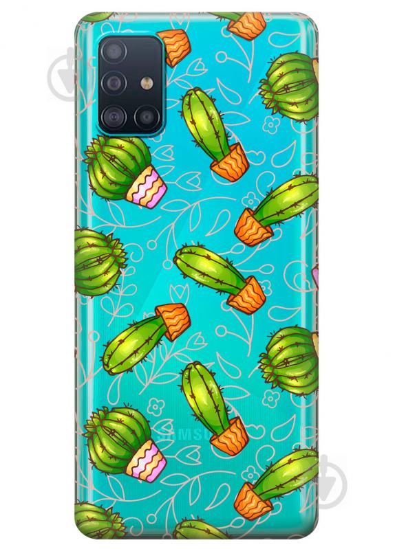 Прозрачный силиконовый чехол iSwag для Samsung Galaxy A51 с рисунком - Арт кактусы (KS3174) Прозрачный силиконовый чехол iSwag для Samsung Galaxy A51 с рисунком - Арт кактусы (KS3174)