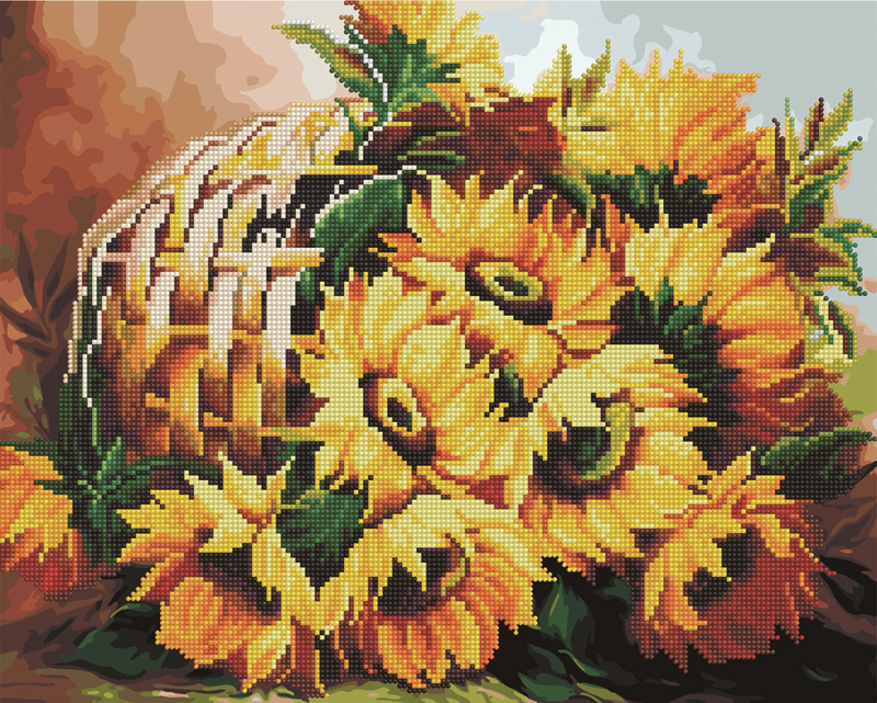 Алмазная мозаика и картина по номерам Подсолнухи в корзине 40х50 см (GZS1080) Алмазная мозаика и картина по номерам Подсолнухи в корзине 40х50 см (GZS1080)