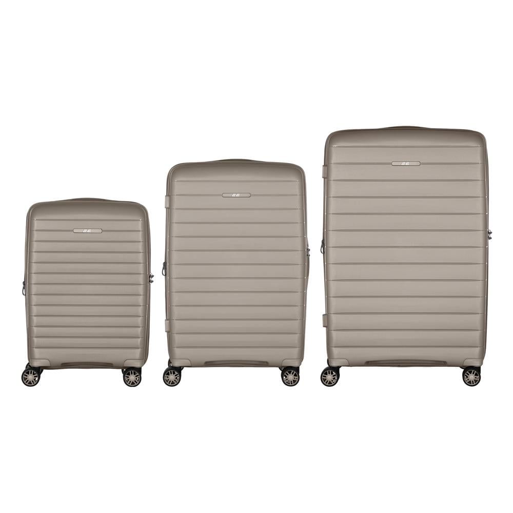 Набір валіз дорожніх 2E Aero поліпропілен замок TSA з 4 колесами S/M/L Серо-коричневый (2E-SPP-AERO-SET3-TP) - фото 3 Набір валіз дорожніх 2E Aero поліпропілен замок TSA з 4 колесами S/M/L Серо-коричневый (2E-SPP-AERO-SET3-TP) - фото 3